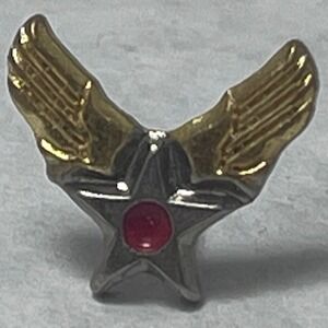 WWII USAAF Award Pin SAAD Winged Star Red Center Air Force  Very Small